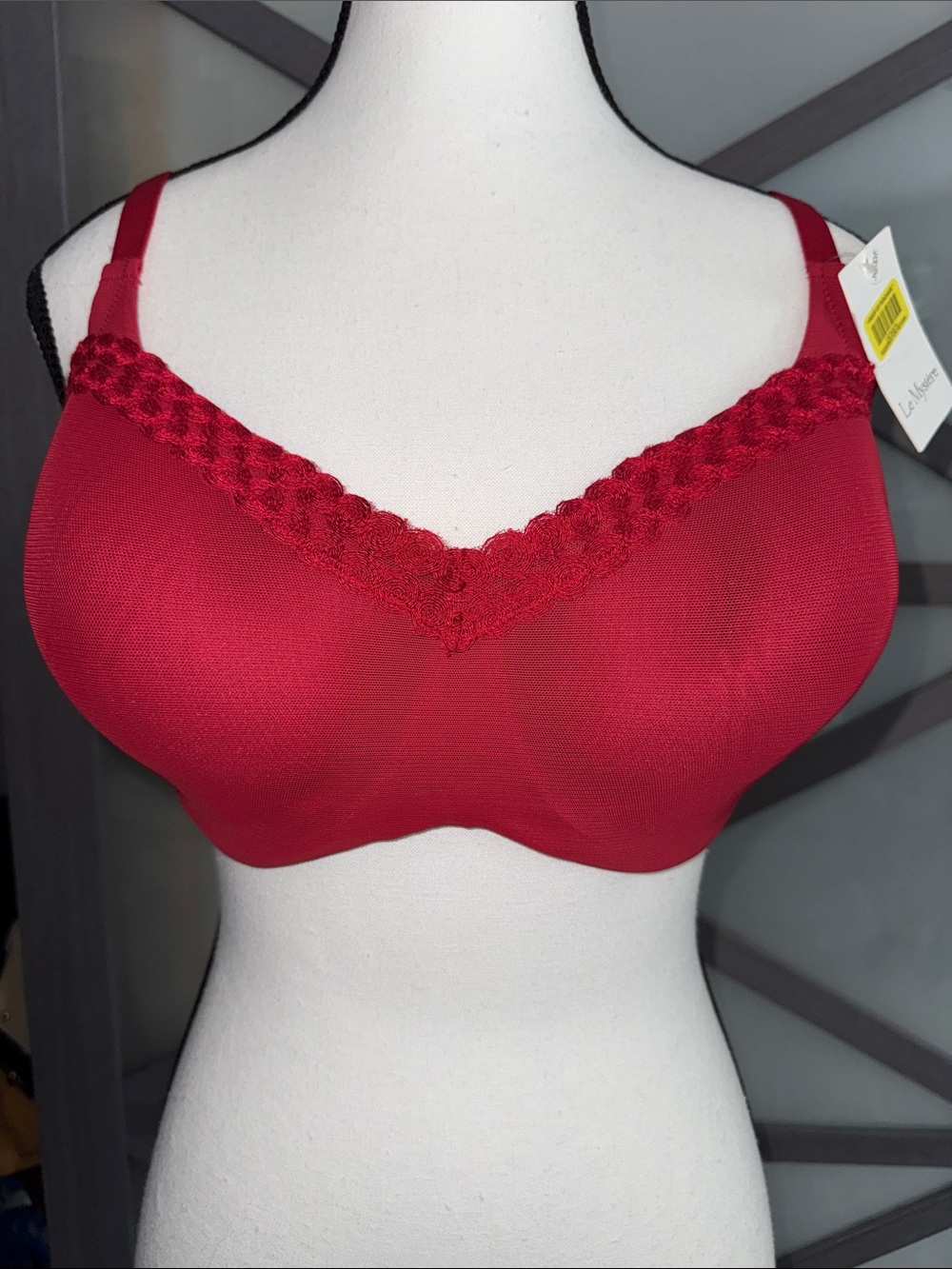 NWT Le Mystere Tres Tisha 985 Red Memory Foam Underwire T-Shirt Bra 34DDD
